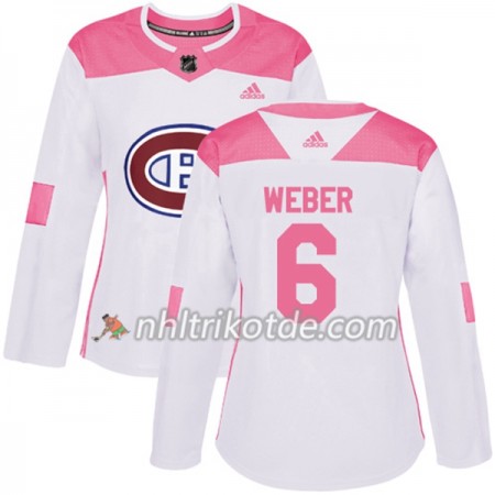 Montreal Canadiens Trikot Shea Weber 6 Adidas 2017-2018 Weiß Pink Fashion Authentic - Dame